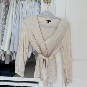 J. Crew Factory Beige V-Neck Blouse